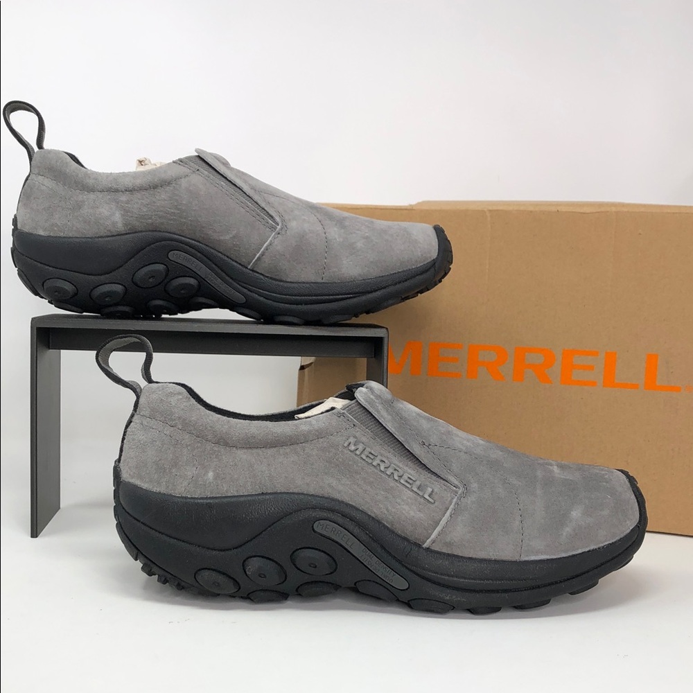 Merrell Jungle Moc Castle Rock Men’s Gray Suede Slip On Shoes - Size 7.5